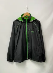 115 PUMA プーマ ブラック ライム ウィンドブレーカー ジャケット XLのサムネイル
