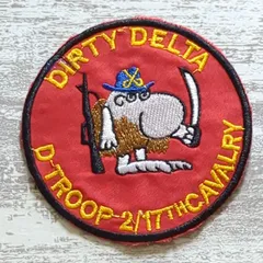 CA111 ベトナム 戦争 ワッペン  D中隊 第17騎兵連隊 第2大隊 DIRTY DELTA 米軍 101空挺師団 エアキャバルリー 空中騎兵 キャラクター 人物 人 人間 赤のサムネイル