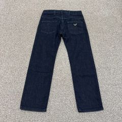 ARMANI JEANS イタリア製 コットンパンツ ネイビー ストレート - メルカリ