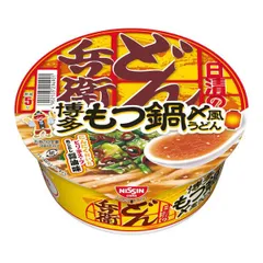 【佐乃屋】「12個」日清のどん兵衛 博多もつ鍋〆風うどん 95g 12個 1箱　日清　博多　もつ鍋のサムネイル