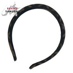 美品 FENDI フェンディ ズッカ ブラウン キャンバス ヘアアクセサリー