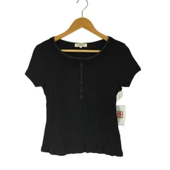 ポールスチュアート Paul Stuart レース装飾 リブ ヘンリーネック Tシャツ レディース US：10 のサムネイル