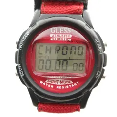 ゲス GUESS 腕時計 クォーツ ウォッチ デジタル カレンダー付き 黒 ブラック 赤 レッド ■GY18 /MQのサムネイル