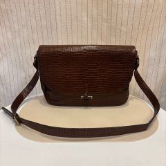 美品 6(ROKU）クロコ型押し ショルダーバッグ ボルドー - メルカリ