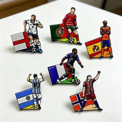 W杯 ピンバッジ6個 メッシ ロナウドエムバペ ヤマル ハーランド ケイン