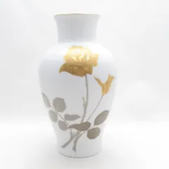 美品 OKURA 大倉陶園 金蝕バラ 花瓶 花生 花器 28cm フラワーベース SM5660P1 のサムネイル