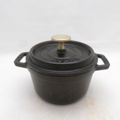 STAUB ストウブ ラ・ココット 20cm ブラック 両手鍋 真鍮ノブ - メルカリ