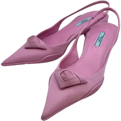プラダ PRADA スリングバックパンプス ピンク ファブリック レディース パンプスのサムネイル