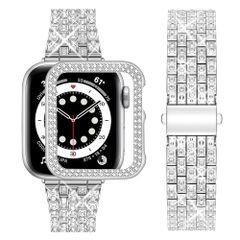 [wutwuk] for Apple Watch バンド レディース キラキラ 40mm 保護ケース付き ジュエリー メタル製 アップルウォッチバンド 交換ベルト ラメ Apple Watch SE3/SE2/6/SE/5/4対応 ダイヤモン 527e4746