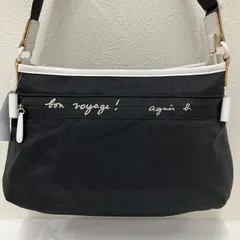 6495 agnes b. VOYAGE アニエスベーボヤージュ ワンショルダーバック 肩がけ 斜めがけ ブラック ホワイト ショルダー紐調節可能のサムネイル