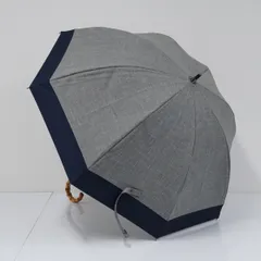 芦屋ロサブラン 完全遮光日傘 USED美品【難有】ショート コンビ ダンガリーグレー ネイビー UV 遮光 遮熱 50cm S4322のサムネイル