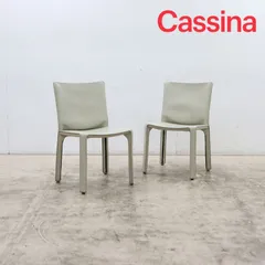 展示品 Cassina カッシーナ 412 CAB キャブ アームレスチェア ダイニングチェア 総革/レザー マリオ・ベリーニ 2脚セット 77万 名作品のサムネイル