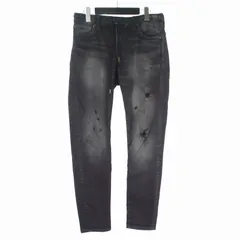 ビッグジョン Big John テーパードジョガーデニムパンツ アスレジャージーンズ ダメージ加工 30 黒ブラック MMM336Hのサムネイル