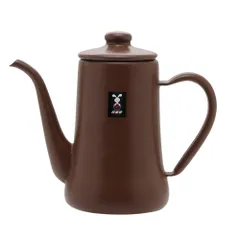 新品 月兎印 スリムポット 0.7L 野田琺瑯【月兎 ゲット 琺瑯 ホーロー ポット ドリップ コーヒー 0.7リットル ドリップポット 直火 日本製】 マットブラウンのサムネイル