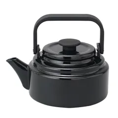 新品 野田琺瑯 アムケトル 2L AM-20K ガス火 IH対応【琺瑯 やかん ホーロー ケトル 直火 IH 200V対応 レトロ シンプル 湯沸かし 調理器具 日本製】 ブラックのサムネイル