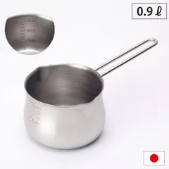 新品 ミルクパン 12cm 0.9L 800ml 目盛り付き 18-8 ステンレス タケコシ【ステンレス鍋 両口 鍋 片手鍋 調理器具 ワイヤーハンドル オールステンレス メモリ付き 一人暮らし 離乳食 キッチン用品 日本製】のサムネイル