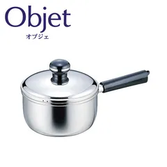 新品 オブジェ ソースパン 18cm 2.2L 宮崎製作所 OJ-4【IH対応 IH 100V 200V 片手鍋 三層鋼 ステンレス鍋 キッチン用品 調理器具 日本製】のサムネイル