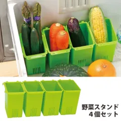 新品 野菜スタンドケース 連結式 4個セット スケーター【冷蔵庫内 収納 保存 野菜ストッカー 収納グッズ キッチン収納 日本製】のサムネイル