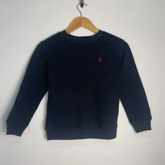Polo by Ralph Lauren ポロラルフローレン スウェットトレーナー 裏起毛 長袖 クルーネック ポニー刺繍 コットン87% キッズ ネイビー サイズ6 NB78のサムネイル