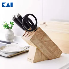 新品 貝印 木製ナイフブロック AP5321 カイハウス セレクト KHS【包丁スタンド スリム 包丁たて 包丁差し 包丁 キッチンバサミ 収納】のサムネイル