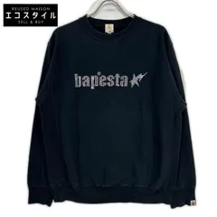 A BATHING APE　アベイシングエイプ　ブラック スワロフスキー ロゴ トレーナー　Mのサムネイル