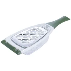 新品 ののじ 大根スリスリライト 2WAY 両面ブレード 粗目 細か目【大根おろし器 手動 ステンレス チーズ 長芋 おろし器 ハンディ おろし金 調理ツール】 モスグリーンのサムネイル