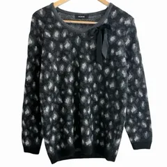 INGEBORG インゲボルグ  モヘヤ ナイロン 毛ウール リボン付き レオパード ヒョウ柄 ニット セーター  レディース 9のサムネイル