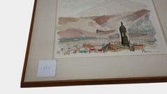 【真作】三宅幹一郎「立ち話し」水彩インク画 額装 共シール 真作】三宅幹一郎「立ち話し」水彩インク画 額装 共シール - メルカリ