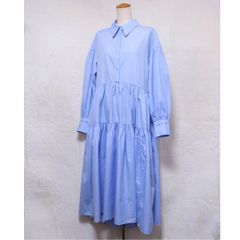 極美品 ANAYI アナイ SOMELOS ストライプシャツワンピース ブルー