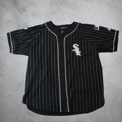 90s STARTER MLB Chicago White SOX Baseball S/S SHIRT XL スターター シカゴ ホワイトソックス ベースボールシャツ 黒 古着のサムネイル