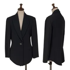 ジャンポールゴルチエ クラシックJean Paul GAULTIER CLASSIQUE ポリ混ピークドラペル1Bジャケット 紺40のサムネイル