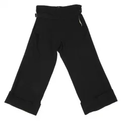 ヨウジヤマモトノアールYohji Yamamoto NOIR ウールベルテッドフロントオープンダブルパンツ 黒1のサムネイル