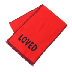 グッチ ウール LOVED マフラー ストール 473526 レッド ネイビー【中古】のサムネイル