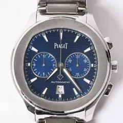PIAGET ピアジェ Polo Watch ポロ ウォッチ 腕時計 重量約162.56g G0A41006 青文字盤 自動巻 クロノ ステンレススチール 美品 中古 4a001788のサムネイル