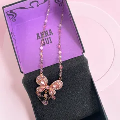 ANNA SUI ネックレス バタフライ ピンク ビジューのサムネイル