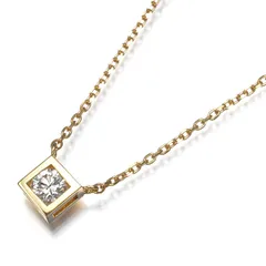 スタージュエリー ネックレス ダイヤ ダイヤモンド 0.10ct 一粒 スクエア K18YG #198193のサムネイル