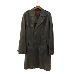 186000 現状品 HUGO BOSS ヒューゴボス レザーコート ブラウン系のサムネイル