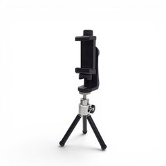 【中古】ミニ三脚とスマホホルダーセット ブラック 卓上スタンド 軽量 コンパクト カメラ三脚 中古オフィス家具 EG20311