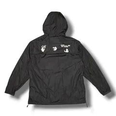 OFF-WHITE Logo Tape Windbreaker Jacket ロゴテープウィンドブレーカージャケット オフホワイト ブラック L （19834M）のサムネイル