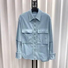 46 WOOYOUNGMI ウーヨンミ コーデュロイ ジャケット スカイ ブルーのサムネイル
