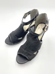 byあしながおじさん バイアシナガオジサン 定価8690円 厚底リネン サンダル size22.5cm/黒 ■◆レディースのサムネイル