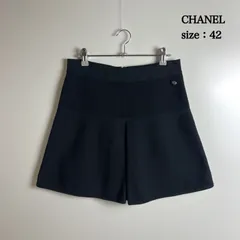 CHANEL 2015 cotton mesh BOX pleats skirt 42 BLK P51219K06566 シャネル P51番 コットンメッシュ フロントボックスプリーツ スカート 春夏 レア 希少サイズのサムネイル