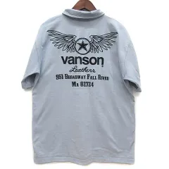 バンソン VANSON 復刻モデル フライングスター 天竺 ポロシャツ 半袖 アシッドブルー 青 XL NVPS-2201のサムネイル