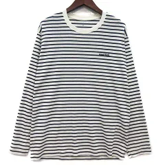 モンベル Montbell WIC. ボーダー ロングスリーブ Tシャツ カットソー 長袖 アイボリー ダークネイビー XL 1104818のサムネイル