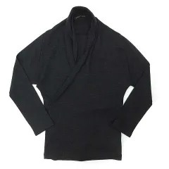 ヨウジヤマモト YOHJI YAMAMOTO プリュスノアール +NOIR ドレープ ウール ニット セーター チャコール 3 NV-T52-137のサムネイル
