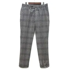 ミッシェルクランオム M.K HOMME ULTIME カノニコ グレンチェック ウール パンツ スラックス サイドアジャスター グレー 48 MNLAM-84300のサムネイル
