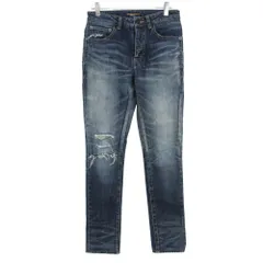SAINT LAURENT PARIS サンローランパリ デニムパンツ スキニー クラッシュ ダメージ スリム 色落ち ブルー 26【M】 レディース 【中古】のサムネイル