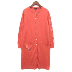 トゥービーバイアニエスベー To b. by agnes b. コットン ニット メッセージ カーディガン ロング 長袖 サーモンピンク TUのサムネイル