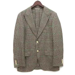 ザ・スーツカンパニー THE SUIT COMPANY 20周年記念 2.0 COLORS MARLING & EVANS生地 グレンチェック ピークドラペル ジャケット 2B ブラウン 170-6Dropのサムネイル