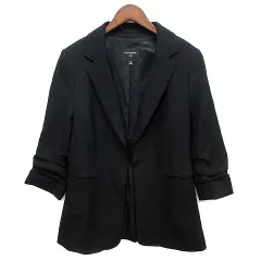 バナナリパブリック BANANA REPUBLIC ギャザースリーブ ボタンレス ジャケット 七分袖 2024AW ブラック 黒 Ｍのサムネイル